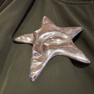 Star stardust Face sterling silver 925 Brooch